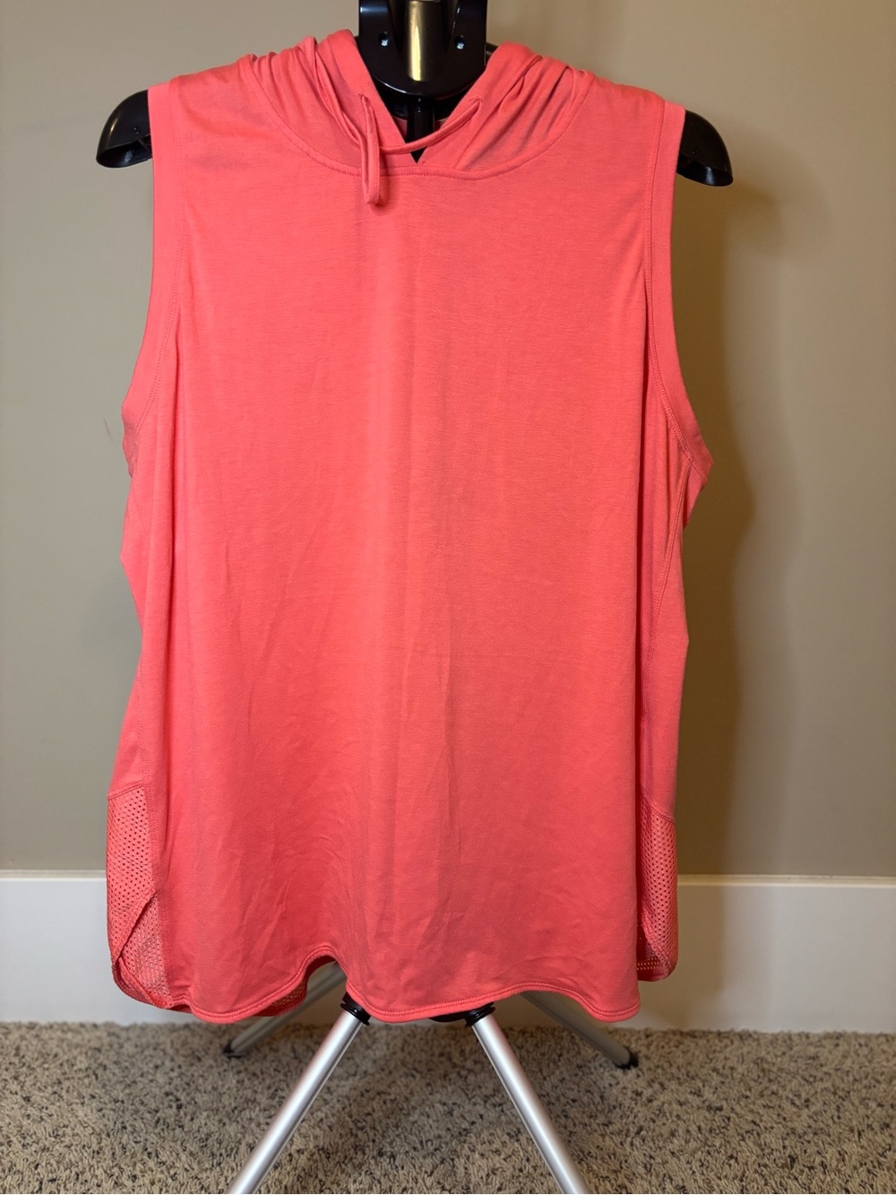 AVIA Women’s 3X 22 Coral Pink Sleeveless Hooded Athletic Top Tunic